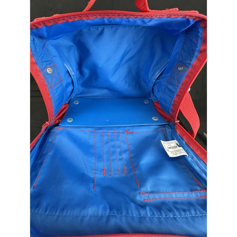Vintage 90s Oshkosh Red Blue Yellow Primary Childs Messenger Diaper Carry-on Bag
